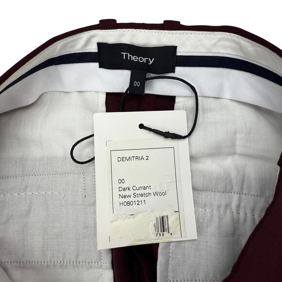 NWT THEORY Demitria 2 New Stretch Wool Flare Leg Pants Size 00 Dark Current - Picture 4 of 7